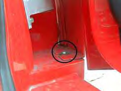 The second Allen screw by the door, circled