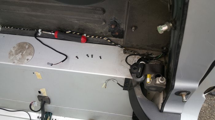 The original inspection hatch, with the loom taped along the edge