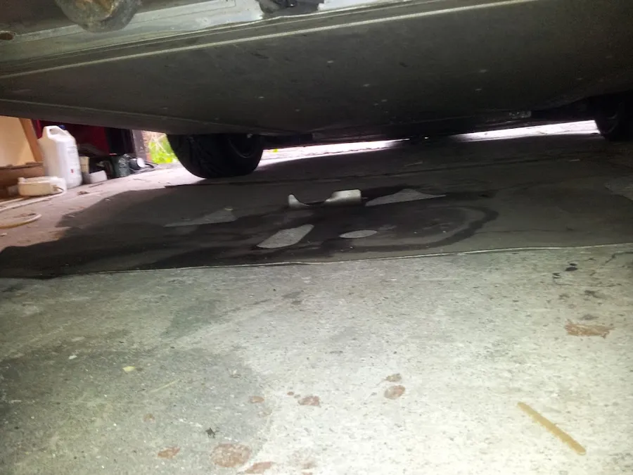 The underside of the car with the centre undertray
