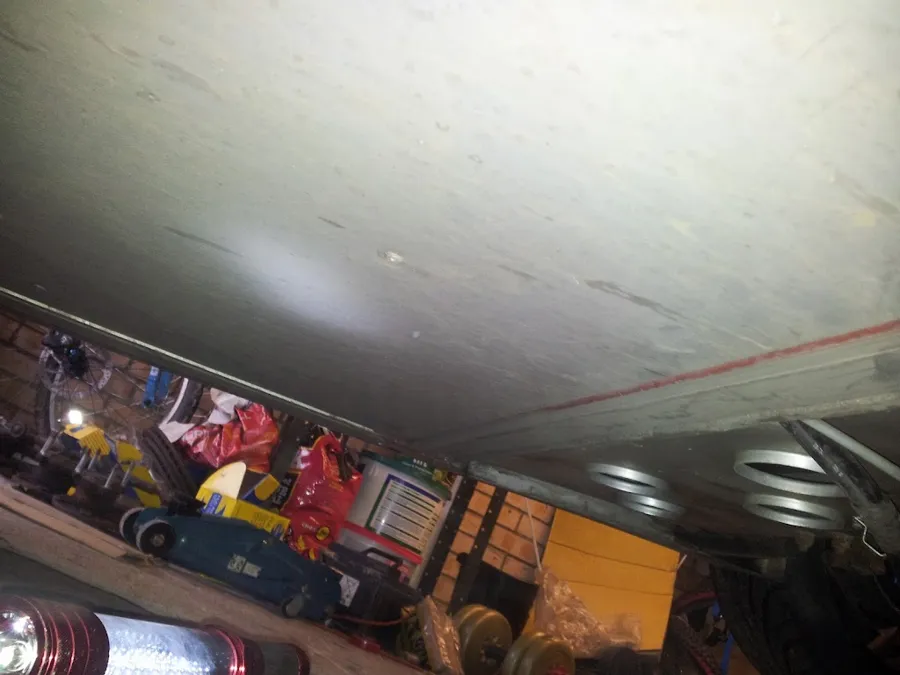The underside of the floor, with the rivet position