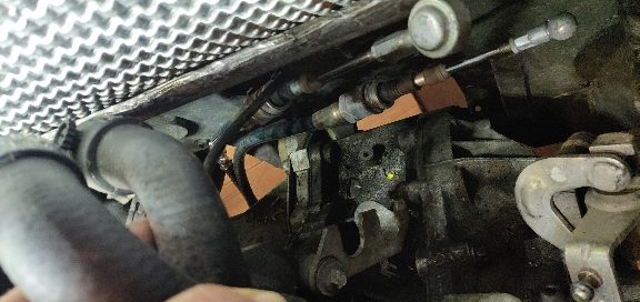 Gear cables under the car