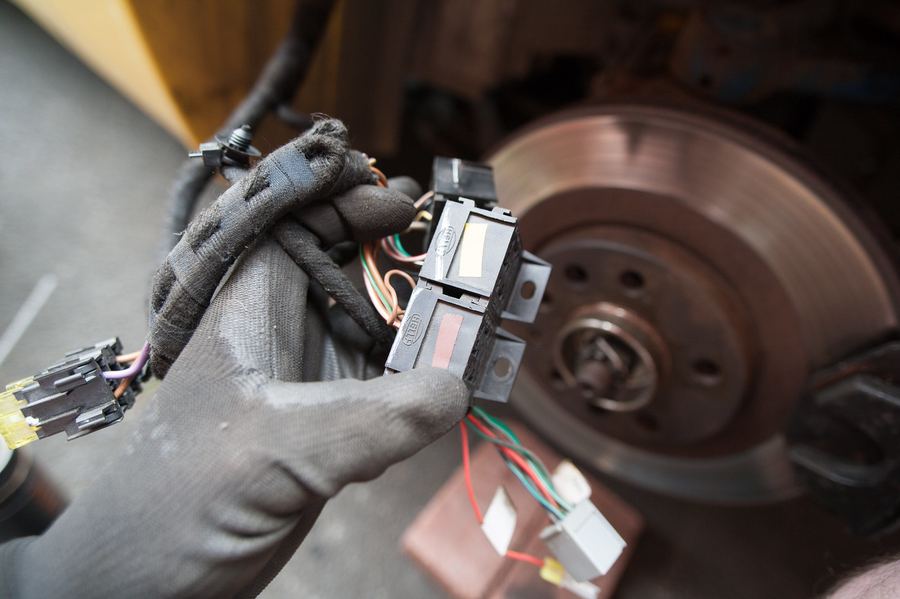 A relay holder being taken apart