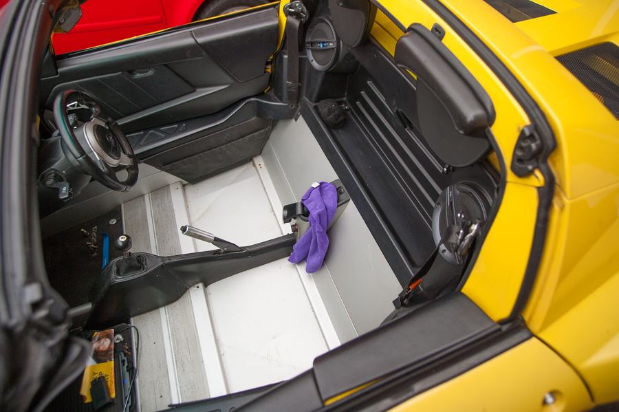 The interior with both seats removed